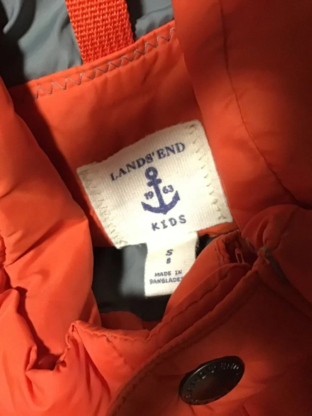 Gymboree Orange Puffer Insulated Size 8 w/Snaps Collared Sleeveless Vest